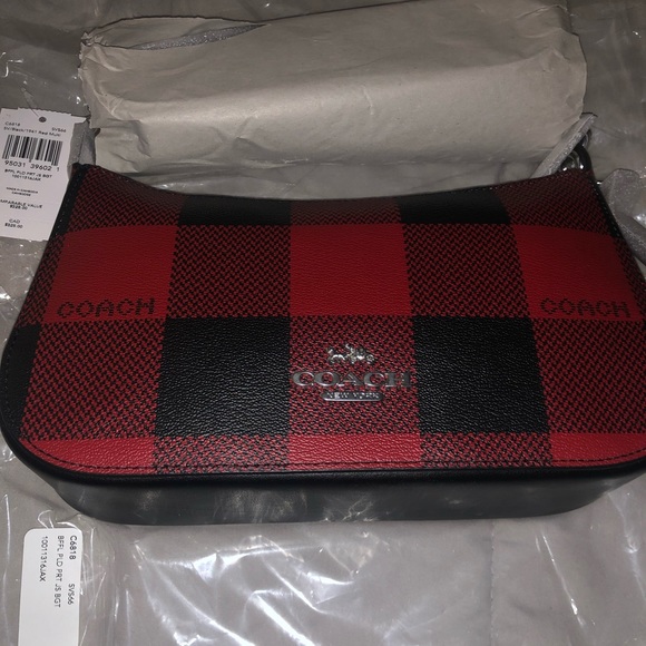 Coach Jes Baguette With Buffalo Plaid Print - Picture 4 of 7
